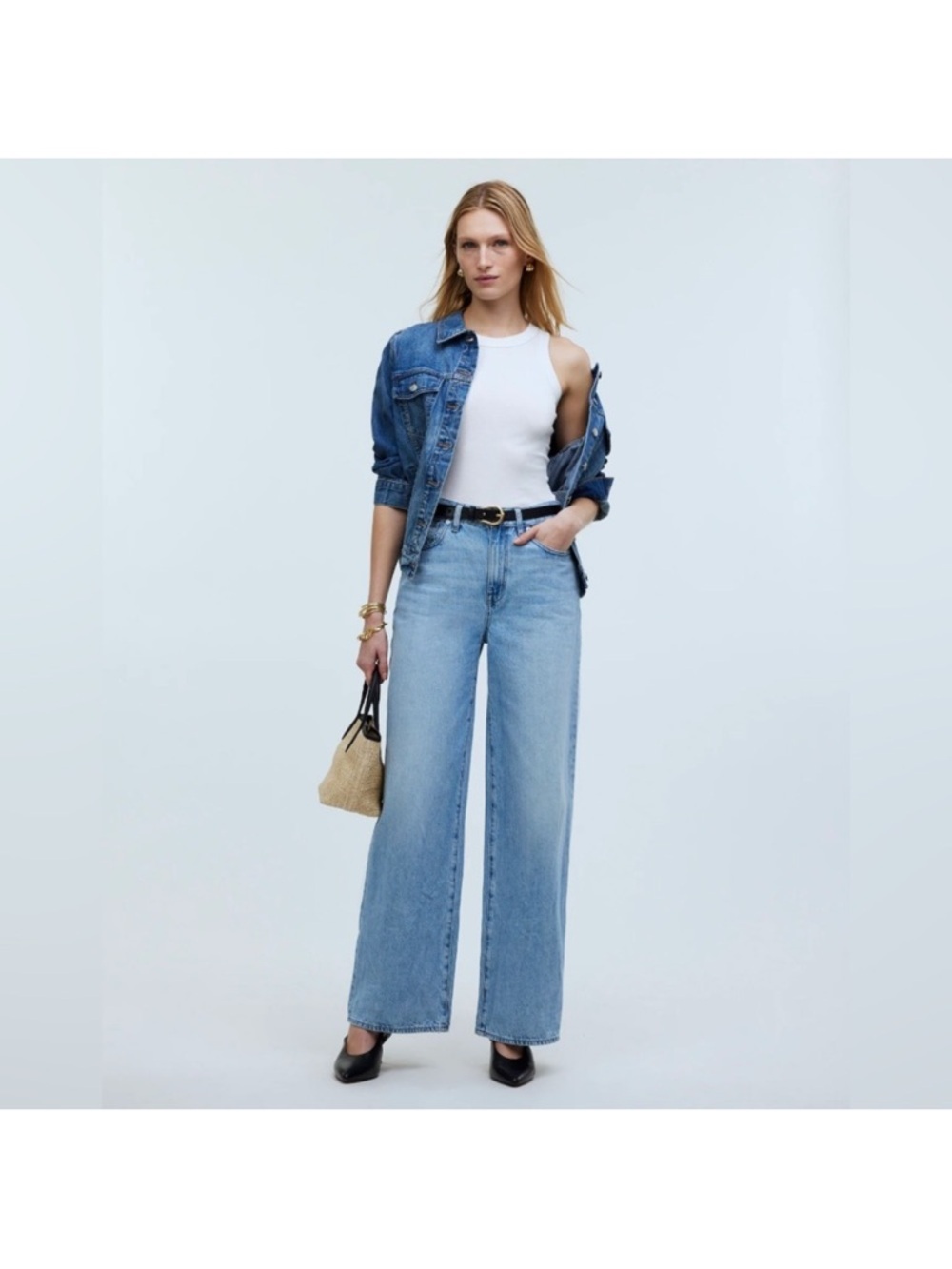 Madewell Superwide-Leg Jeans Ahern Wash Airy Denim Edition N0611 sz 28 NEW